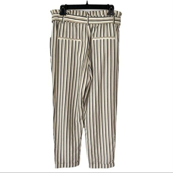 Zara Striped Paperbag Trouser Pants NWT - Picture 4 of 5